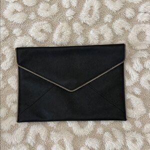 Black Envelope Clutch with Gold Trim